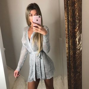 Silver metallic sweater